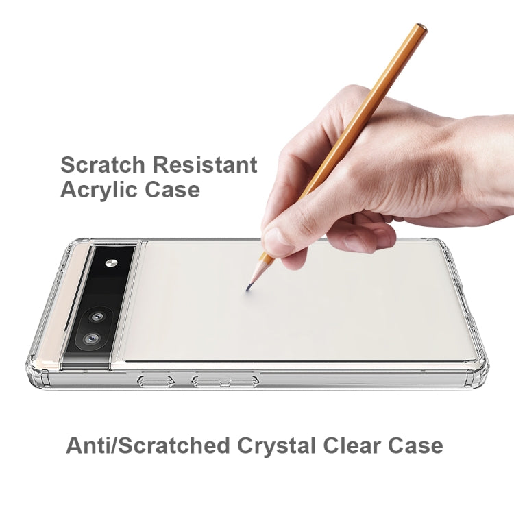 For Google Pixel 6a Shockproof Scratchproof TPU + Acrylic Phone Case(Transparent) by buy2fix