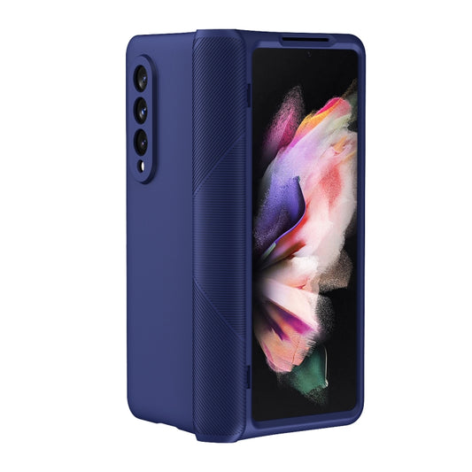For Samsung Galaxy Z Fold3 5G 360 Full Body Armor Hinge Flip Phone Case(Blue) by buy2fix