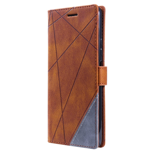 For Xiaomi Redmi Note 11S Skin Feel Splicing Leather Phone Case(Brown) by buy2fix