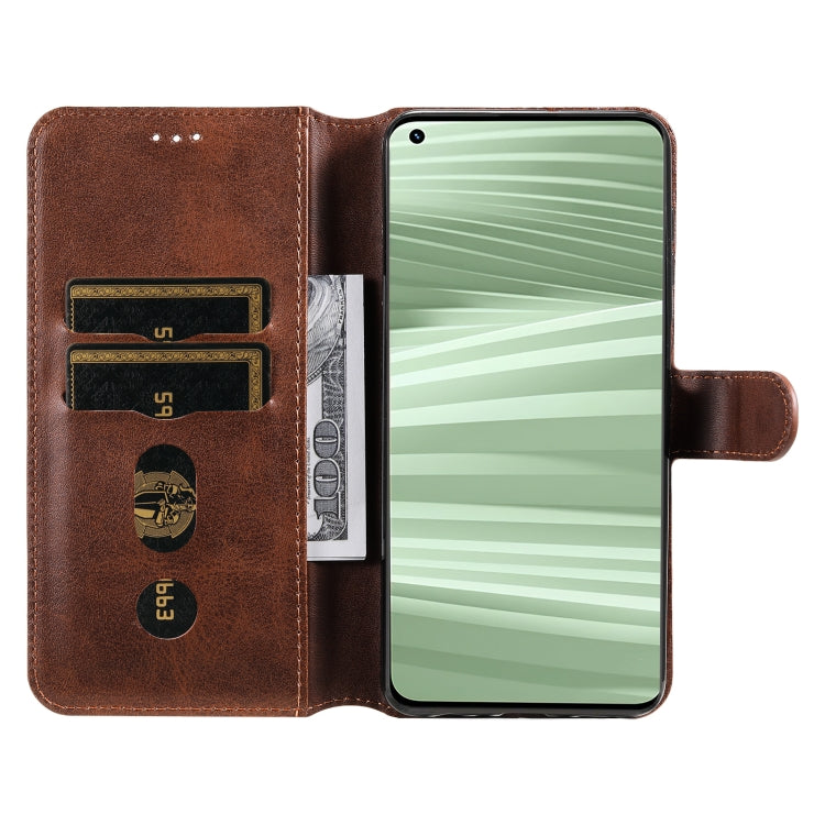 For OPPO Realme GT2 Pro Classic Calf Texture Flip Leather Case(Brown) - Realme Cases by buy2fix | Online Shopping UK | buy2fix