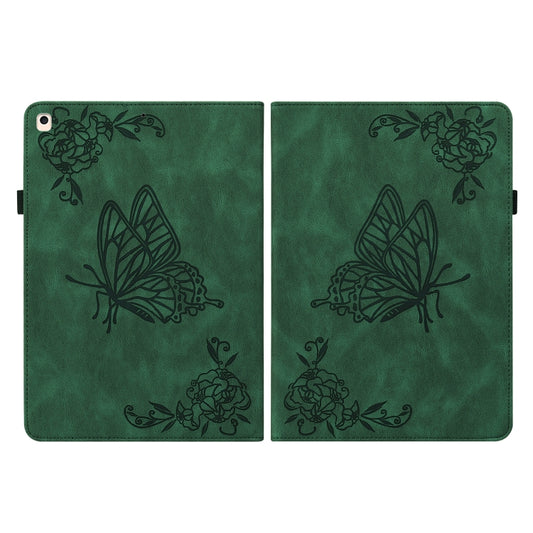 Butterfly Flower Embossed Leather Tablet Case For iPad 10.2 2021&2020&2019 / Air 2019(Green) by buy2fix