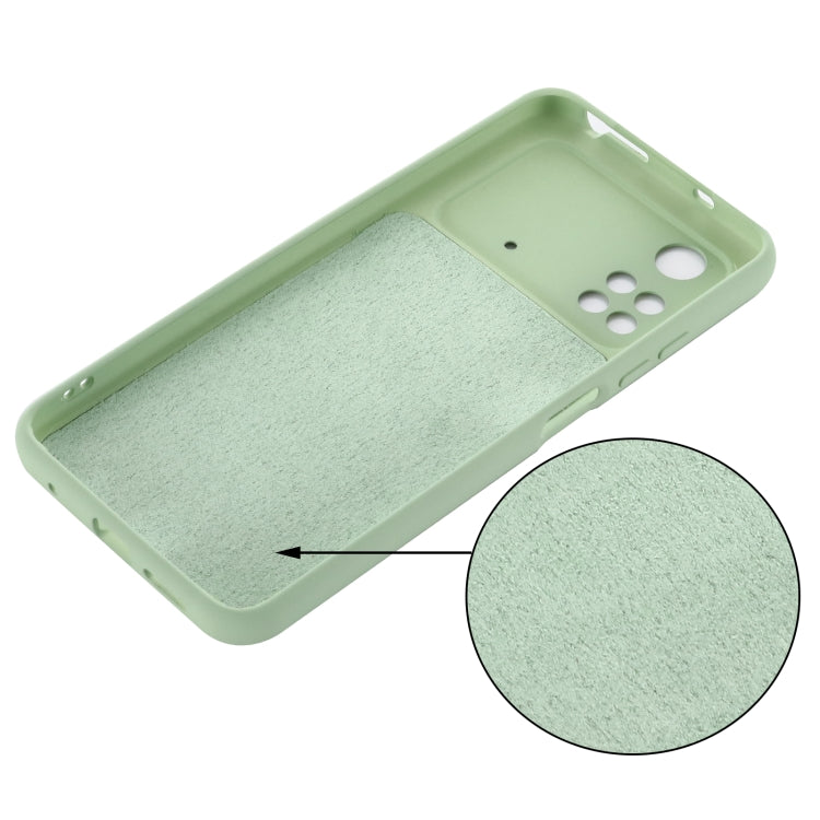 For Xiaomi Poco M4 Pro 4G Global Pure Color Liquid Silicone Shockproof Full Coverage Phone Case(Green) - Xiaomi Cases by buy2fix | Online Shopping UK | buy2fix