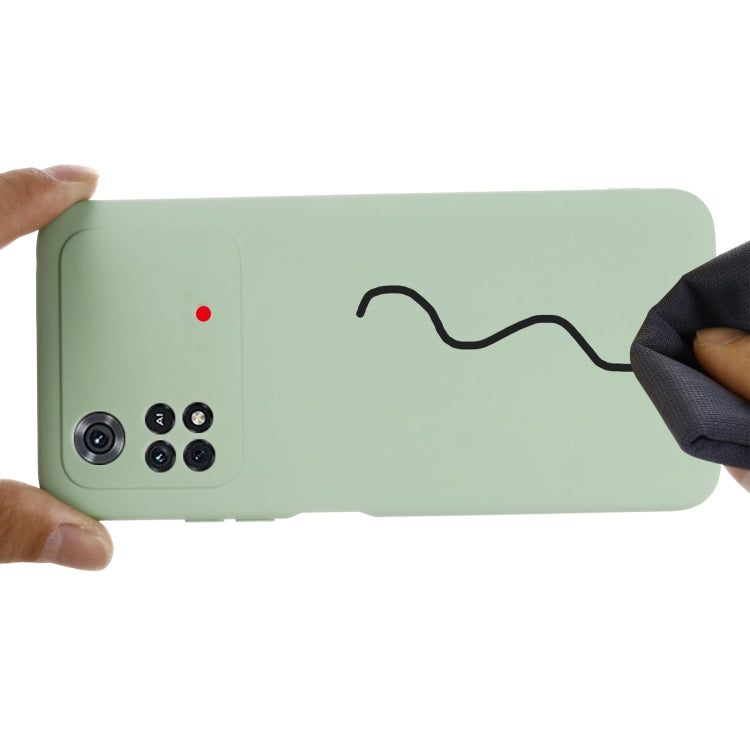 For Xiaomi Poco M4 Pro 4G Global Pure Color Liquid Silicone Shockproof Full Coverage Phone Case(Green) - Xiaomi Cases by buy2fix | Online Shopping UK | buy2fix