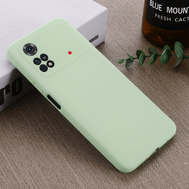 For Xiaomi Poco M4 Pro 4G Global Pure Color Liquid Silicone Shockproof Full Coverage Phone Case(Green) - Xiaomi Cases by buy2fix | Online Shopping UK | buy2fix