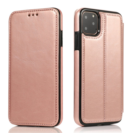For iPhone 11 Pro Knight Magnetic Suction Leather Phone Case (Rose Gold) by buy2fix