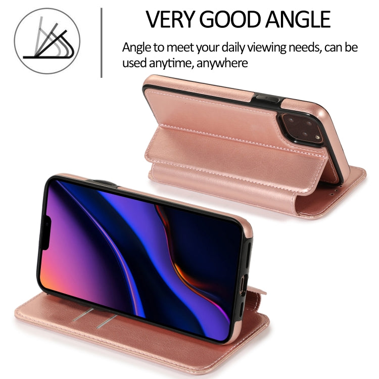 For iPhone 11 Pro Knight Magnetic Suction Leather Phone Case (Rose Gold) - iPhone 11 Pro Cases by buy2fix | Online Shopping UK | buy2fix