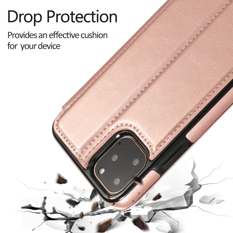 For iPhone 11 Pro Knight Magnetic Suction Leather Phone Case (Rose Gold) - iPhone 11 Pro Cases by buy2fix | Online Shopping UK | buy2fix