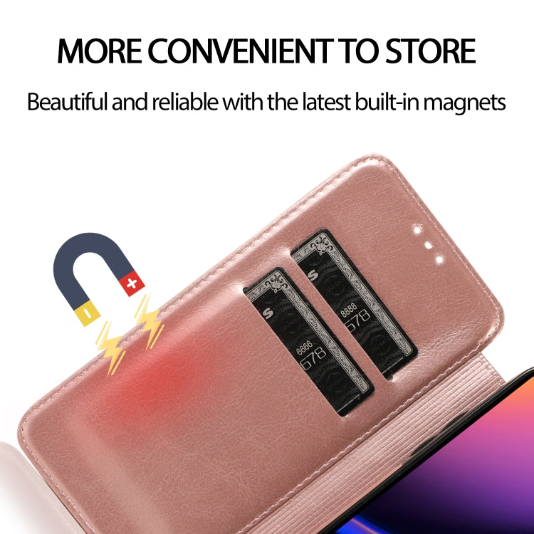 For iPhone 11 Pro Knight Magnetic Suction Leather Phone Case (Rose Gold) - iPhone 11 Pro Cases by buy2fix | Online Shopping UK | buy2fix