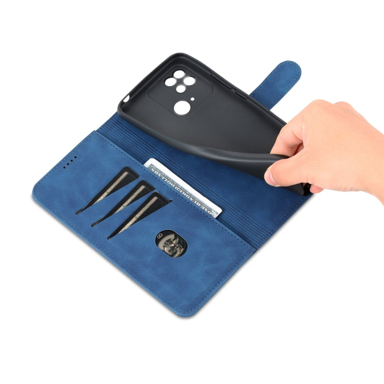 For Xiaomi Redmi 10C / Redmi 10 India AZNS Skin Feel Calf Texture Flip Leather Phone Case(Blue) by AZNS