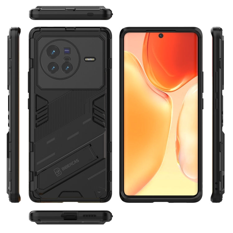 For vivo X80 Punk Armor PC + TPU Phone Case with Holder(Black) - vivo Cases by buy2fix | Online Shopping UK | buy2fix