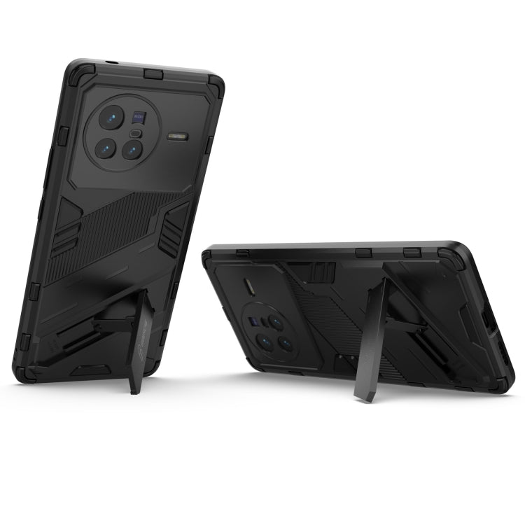 For vivo X80 Punk Armor PC + TPU Phone Case with Holder(Black) - vivo Cases by buy2fix | Online Shopping UK | buy2fix