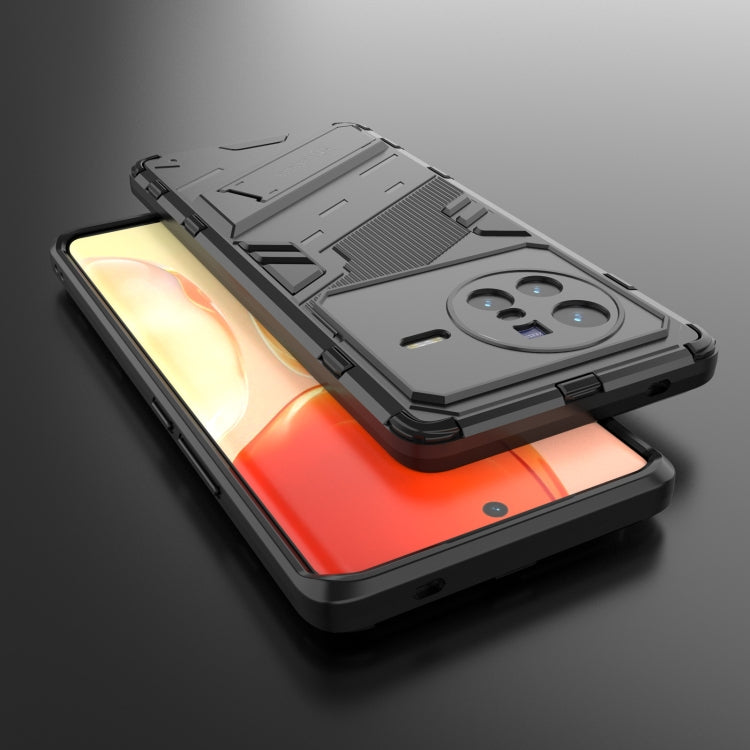 For vivo X80 Punk Armor PC + TPU Phone Case with Holder(Black) - vivo Cases by buy2fix | Online Shopping UK | buy2fix