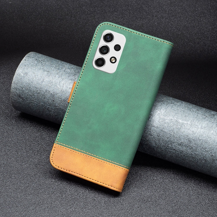 For Samsung Galaxy A53 BF11 Color Matching Skin Feel Leather Phone Case(Green) by buy2fix