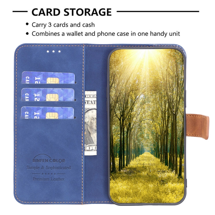 For Samsung Galaxy S21 Ultra 5G BF11 Color Matching Skin Feel Leather Phone Case(Blue) - Galaxy S21 Ultra 5G Cases by buy2fix | Online Shopping UK | buy2fix