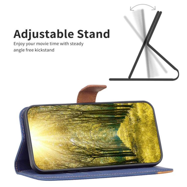 For Samsung Galaxy S21 Ultra 5G BF11 Color Matching Skin Feel Leather Phone Case(Blue) - Galaxy S21 Ultra 5G Cases by buy2fix | Online Shopping UK | buy2fix