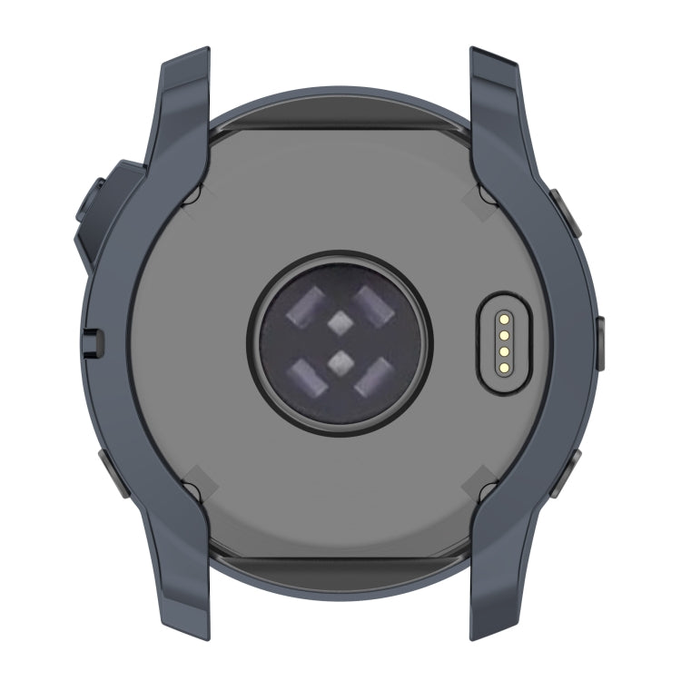 For Garmin Fenix 7X TPU Half-pack Hollowed Electroplating Watch Case(Black Grey) - Watch Cases by buy2fix | Online Shopping UK | buy2fix