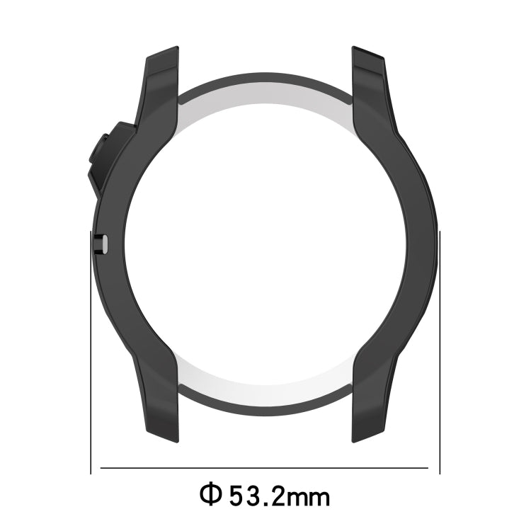 For Garmin Fenix 7X TPU Half-pack Hollowed Electroplating Watch Case(Black Grey) - Watch Cases by buy2fix | Online Shopping UK | buy2fix