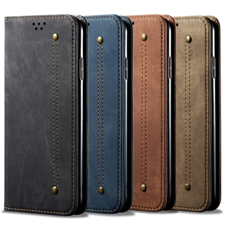 For OnePlus 10R / Ace Denim Texture Flip Leather Phone Case(Black) - OnePlus Cases by buy2fix | Online Shopping UK | buy2fix