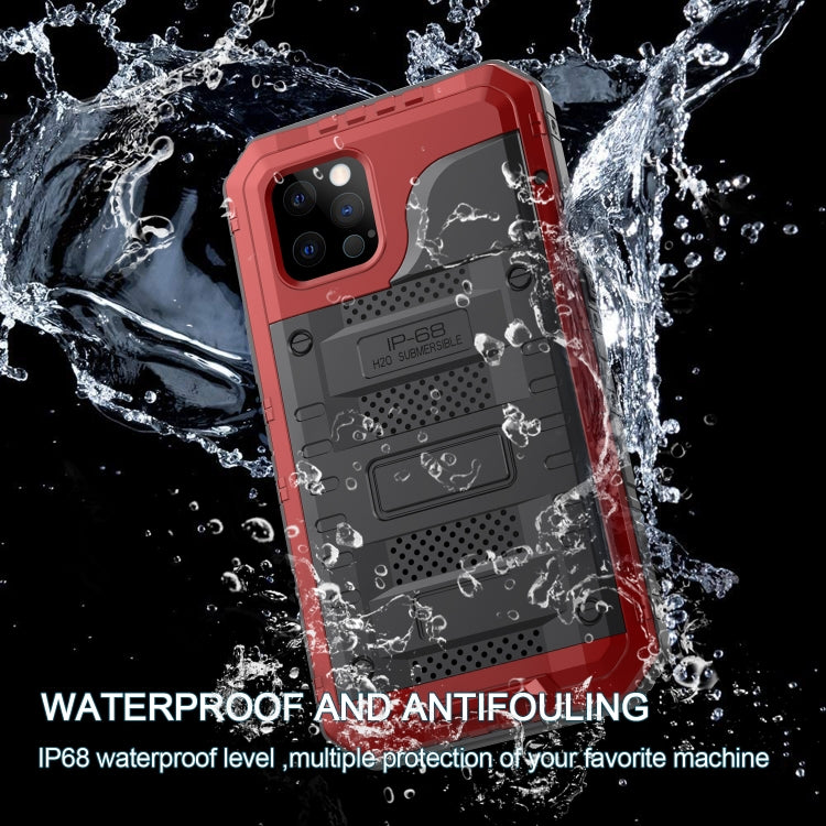 For iPhone 12 Pro Max Metal + Silicone Phone Case with Screen Protector(Red) - iPhone 12 Pro Max Cases by buy2fix | Online Shopping UK | buy2fix