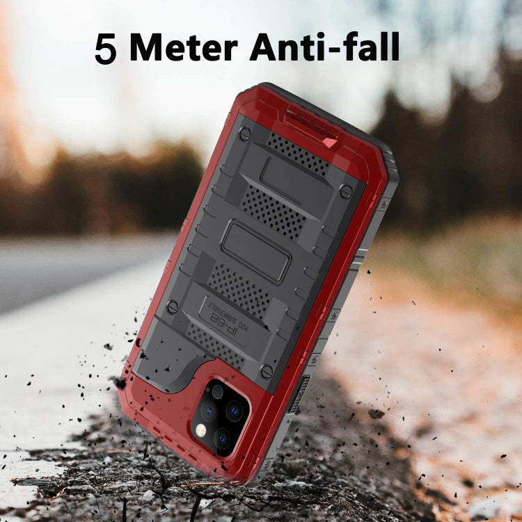 For iPhone 12 Pro Max Metal + Silicone Phone Case with Screen Protector(Red) - iPhone 12 Pro Max Cases by buy2fix | Online Shopping UK | buy2fix