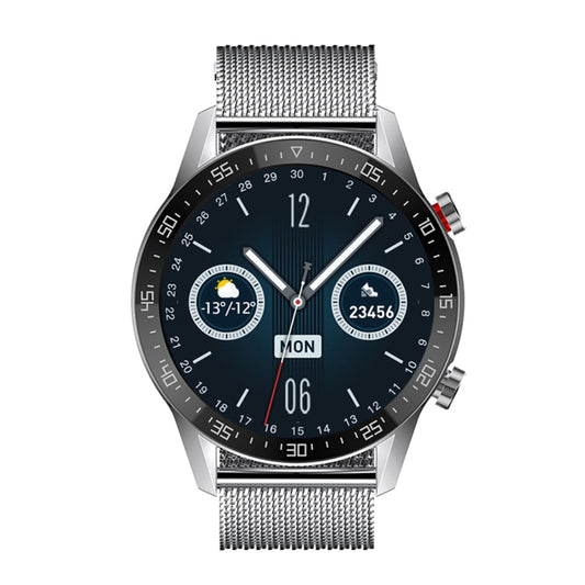 SK7Plus 1.28 inch IPS Screen Steel Strap Smart Watch, Support Bluetooth Call/Sleep Monitoring(Silver) by buy2fix