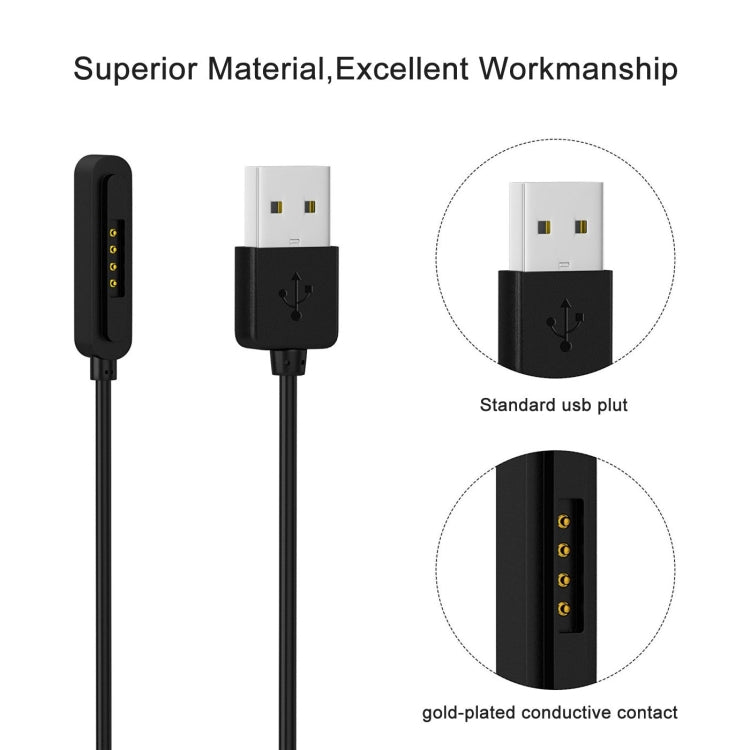 For ASUS Zenwatch 1m 2nd Generation Charging Cable(Black) - Charger by buy2fix | Online Shopping UK | buy2fix