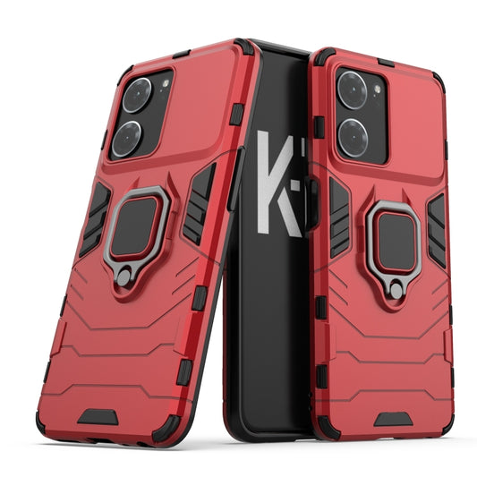 For OPPO K10 Magnetic Ring Holder PC + TPU Phone Case(Red) by buy2fix