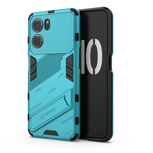 For OPPO K10 5G China Punk Armor 2 in 1 PC + TPU Shockproof Phone Case with Invisible Holder(Blue) by buy2fix