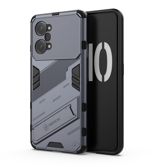For OPPO K10 Pro 5G China Punk Armor 2 in 1 PC + TPU Shockproof Phone Case with Invisible Holder(Grey) by buy2fix