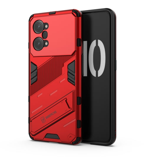 For OPPO K10 Pro 5G China Punk Armor 2 in 1 PC + TPU Shockproof Phone Case with Invisible Holder(Red) by buy2fix