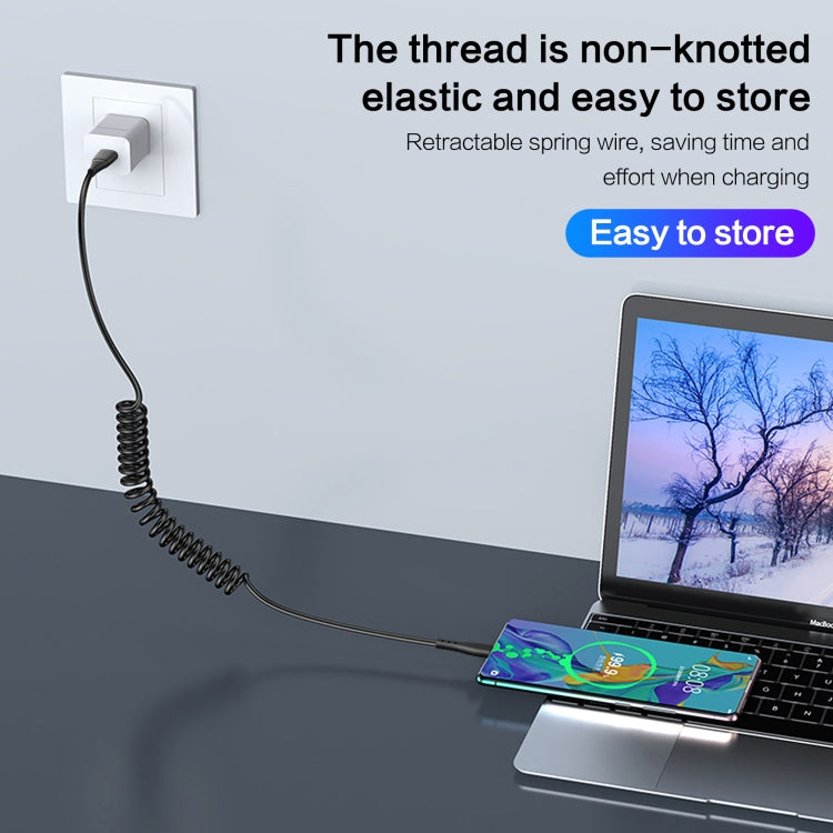 3A Micro USB Spring Charging Data Cable(Black) - Micro USB Cable by buy2fix | Online Shopping UK | buy2fix