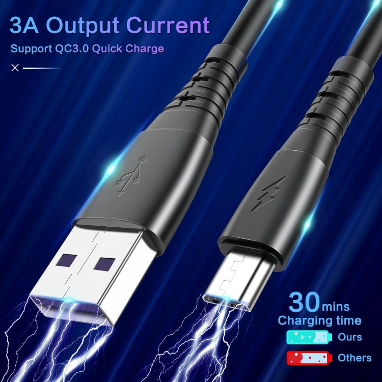 3A Micro USB Spring Charging Data Cable(Black) - Micro USB Cable by buy2fix | Online Shopping UK | buy2fix