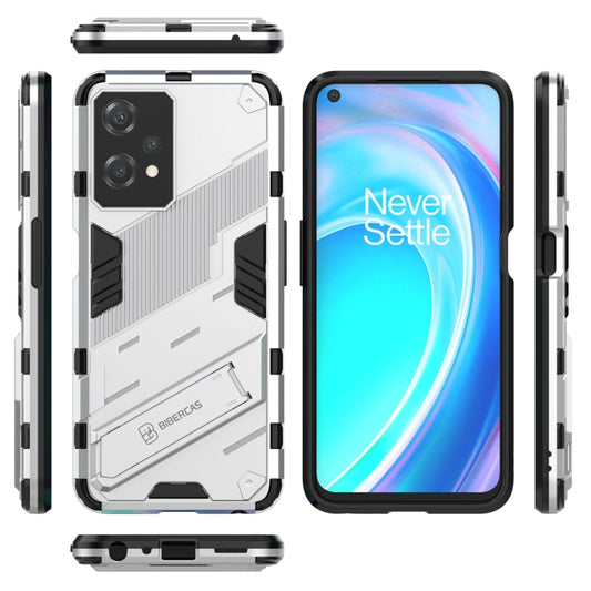 For OnePlus Nord CE 2 Lite 5G/Realme 9 Pro Punk Armor 2 in 1 Shockproof Phone Case with Invisible Holder(White) by buy2fix
