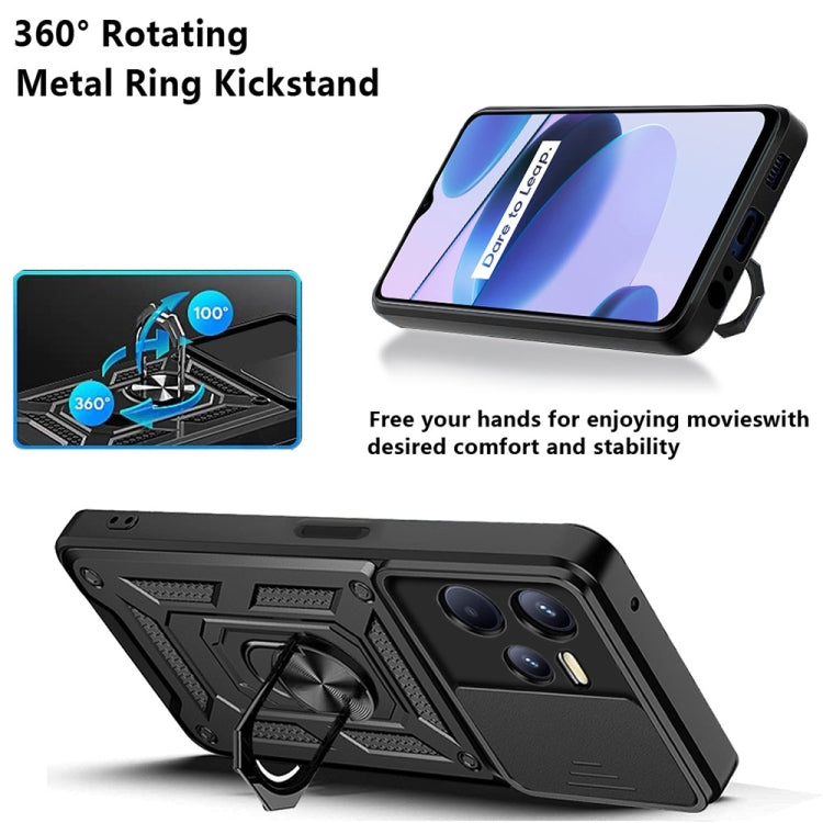 For OPPO Realme C35 Sliding Camera Cover Design TPU+PC Phone Case(Rose Gold) by buy2fix