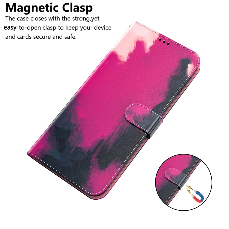 For Motorola Moto G Stylus 5G 2022 Watercolor Pattern Leather Phone Case(Berry) by buy2fix
