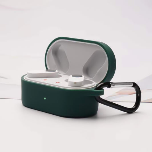 For OnePlus Buds N Wireless Earphone Silicone Protective Case with Hook(Olive Green) by buy2fix