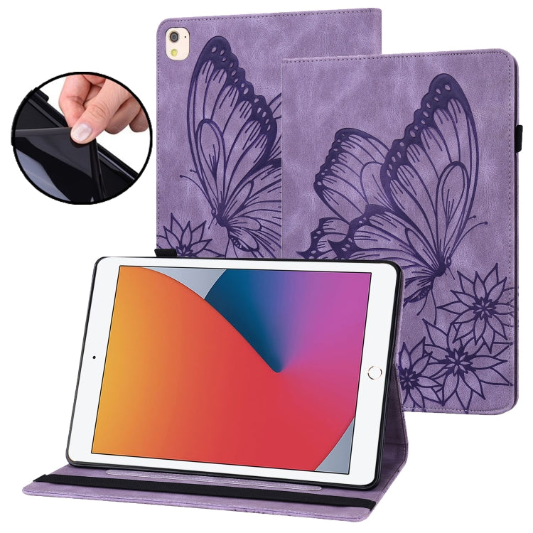 For iPad 10.2 2020 / Air 2019 Big Butterfly Embossed Smart Leather Tablet Case(Purple) - iPad 10.2 Cases by buy2fix | Online Shopping UK | buy2fix