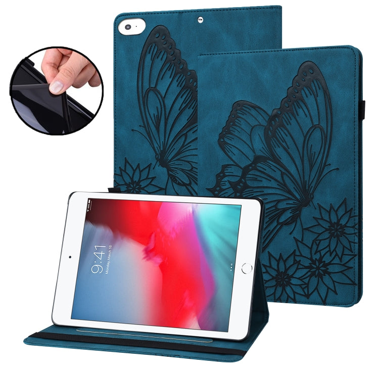 Big Butterfly Embossed Smart Leather Tablet Case For iPad mini 2019 / 4 / 3 / 2 / 1(Blue) - iPad mini (2019) / mini 5 Cases by buy2fix | Online Shopping UK | buy2fix