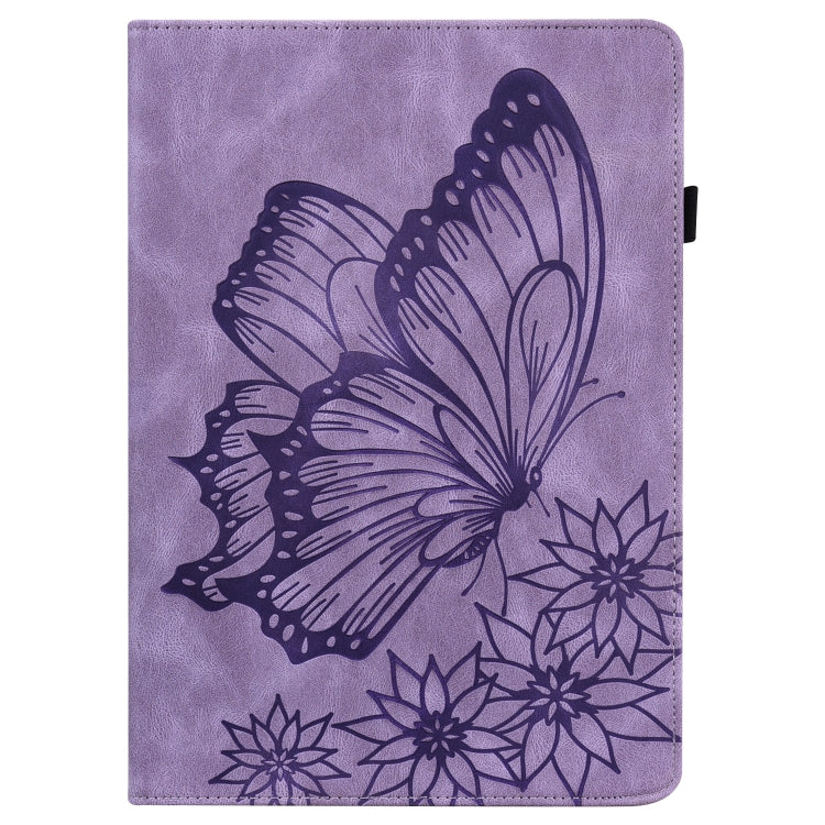 For iPad Pro 11 2022 / 2021 / 2020 / Air 2020 10.9 / 11 2024 Big Butterfly Embossed Smart Leather Tablet Case(Purple) - iPad Pro 11 (2022/2021) Cases by buy2fix | Online Shopping UK | buy2fix