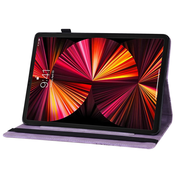 For iPad Pro 11 2022 / 2021 / 2020 / Air 2020 10.9 / 11 2024 Big Butterfly Embossed Smart Leather Tablet Case(Purple) - iPad Pro 11 (2022/2021) Cases by buy2fix | Online Shopping UK | buy2fix