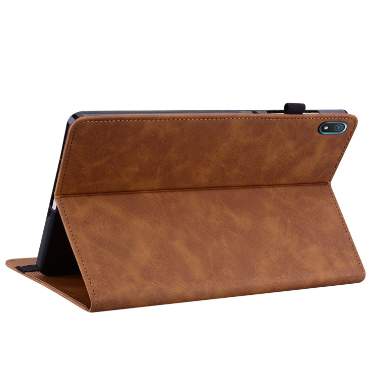 For Nokia T20 10.4 2021 Skin Feel Solid Color Zipper Leather Tablet Case(Brown) - Nokia by buy2fix | Online Shopping UK | buy2fix
