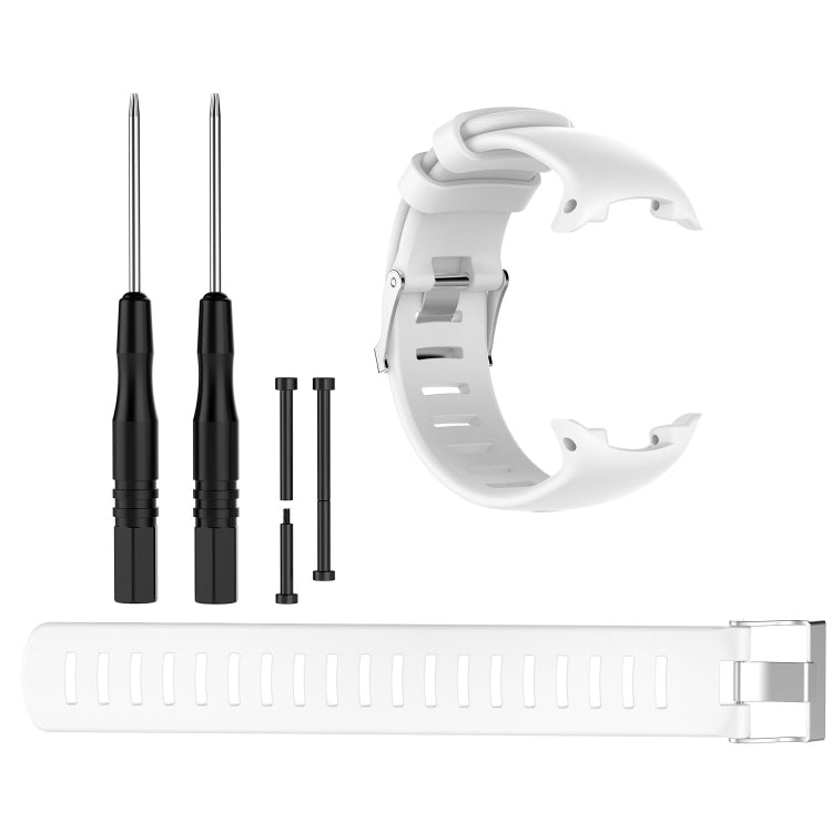 For Sunnto D4 / D4i Novo Diving Watch Silicone Watch Band with Extension Strap(White) - by buy2fix | Online Shopping UK | buy2fix