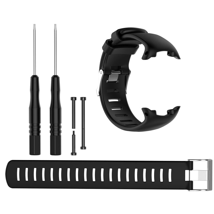 For Sunnto D4 / D4i Novo Diving Watch Silicone Watch Band with Extension Strap(Black) - by buy2fix | Online Shopping UK | buy2fix