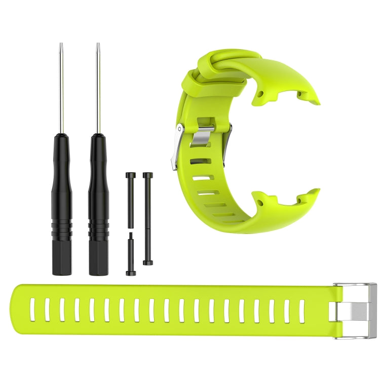 For Sunnto D4 / D4i Novo Diving Watch Silicone Watch Band with Extension Strap(Lime Green) - by buy2fix | Online Shopping UK | buy2fix