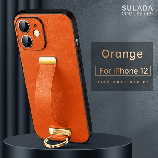 For iPhone 12 SULADA Cool Series PC + Leather Texture Skin Feel Shockproof Phone Case (Orange) by SULADA