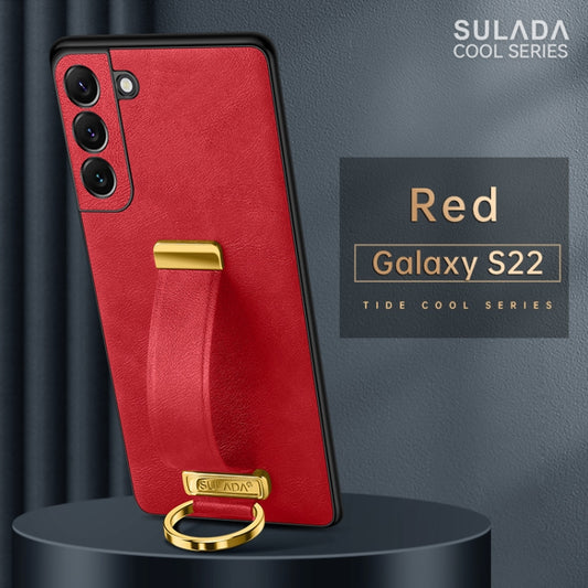 For Samsung Galaxy S22 5G SULADA Cool Series PC + Leather Texture Skin Feel Shockproof Phone Case(Red) by SULADA