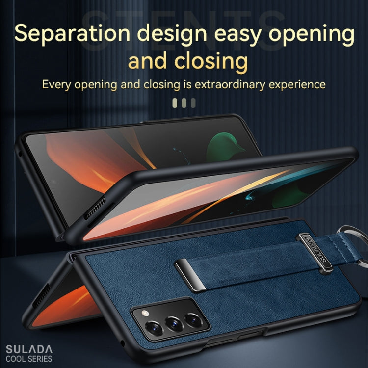 For Samsung Galaxy Z Fold2 SULADA Cool Series PC + Leather Texture Skin Feel Shockproof Phone Case(Orange) by SULADA