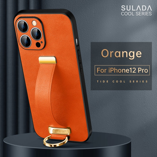 For iPhone 12 Pro SULADA Cool Series PC + Leather Texture Skin Feel Shockproof Phone Case (Orange) by SULADA