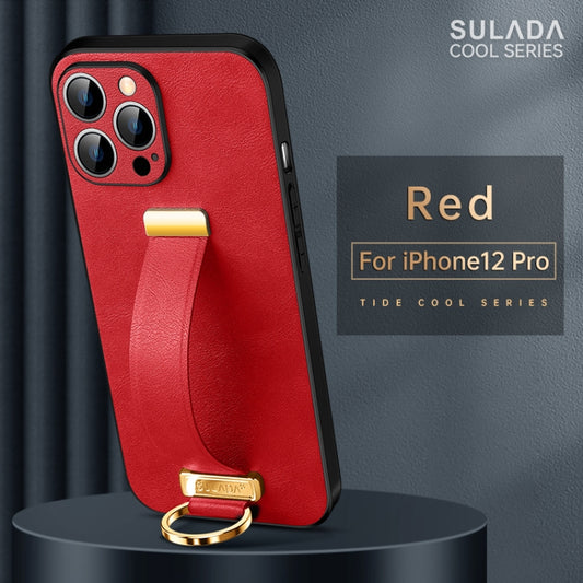 For iPhone 12 Pro SULADA Cool Series PC + Leather Texture Skin Feel Shockproof Phone Case (Red) by SULADA