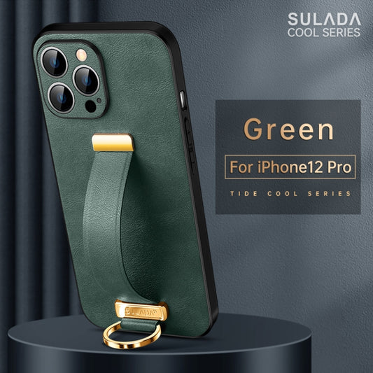 For iPhone 12 Pro SULADA Cool Series PC + Leather Texture Skin Feel Shockproof Phone Case (Green) by SULADA